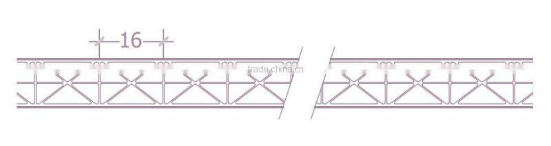 Construction Skylight Opaque Polycarbonate Sheet Hollow Multiwall UV Resistance Coating High Compact Strength