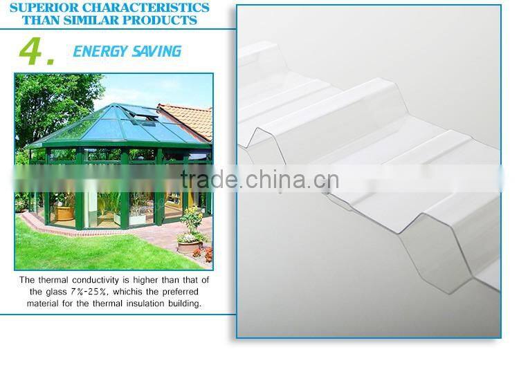 High Strength Polycarbonate UV coating pc corrugated transparent roofing sheet