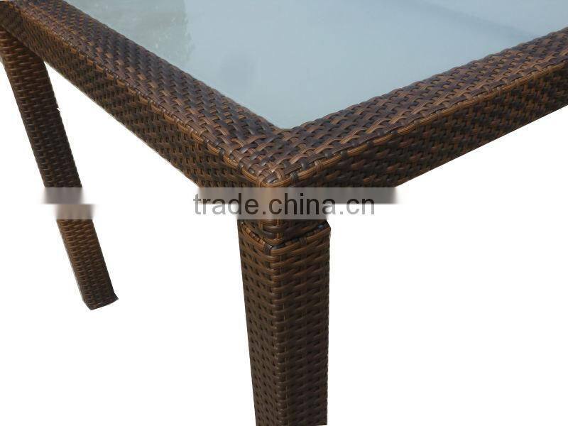 stylish rattan dining set with stackable chair 2107+2048