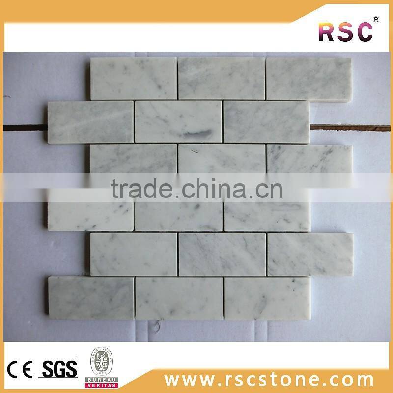 Subway italian bianco carrara white marble mosaic tile