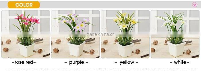 New design home table decor silk flowers small artificial potted orchids