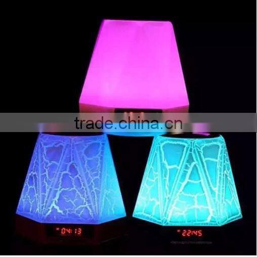 Colorful dazzle LED light Mini Crack bluetooth speaker with LED clock