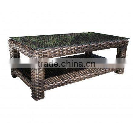 2017 Trade Assurance Hot Sale New Products Rectangle rattan outdoor garden patio coffee table furniture