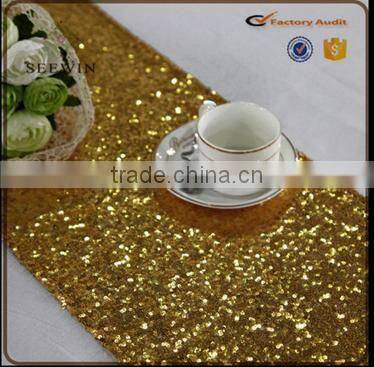 high quality luxrious chevron golden sequin table runner