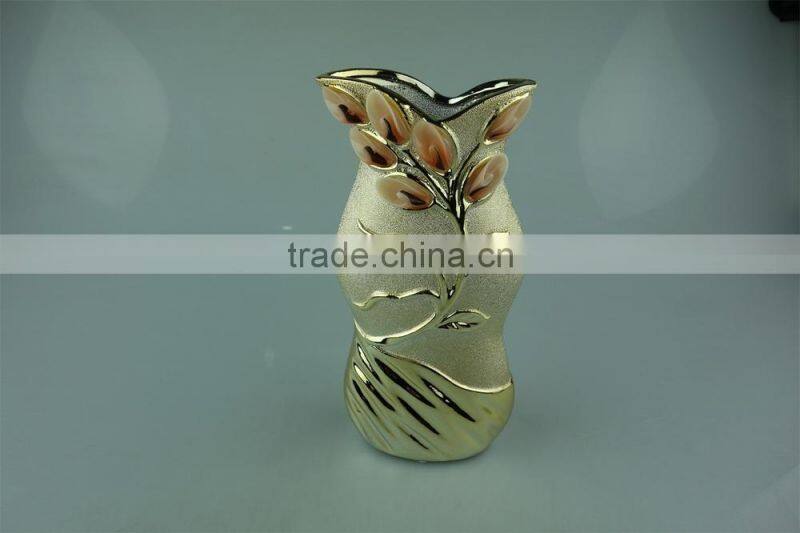 ceramic vases,decorative ceramic vases for hotels,ceramic eletro-plated golden vases