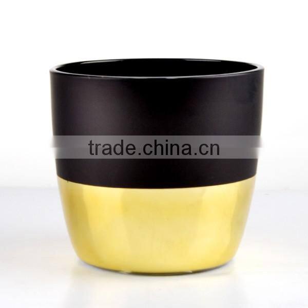 Newest Half Golden Design Glass Vase