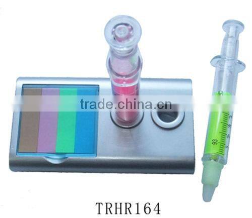 Syringe shape Highlighter Pen With Memo Pad
