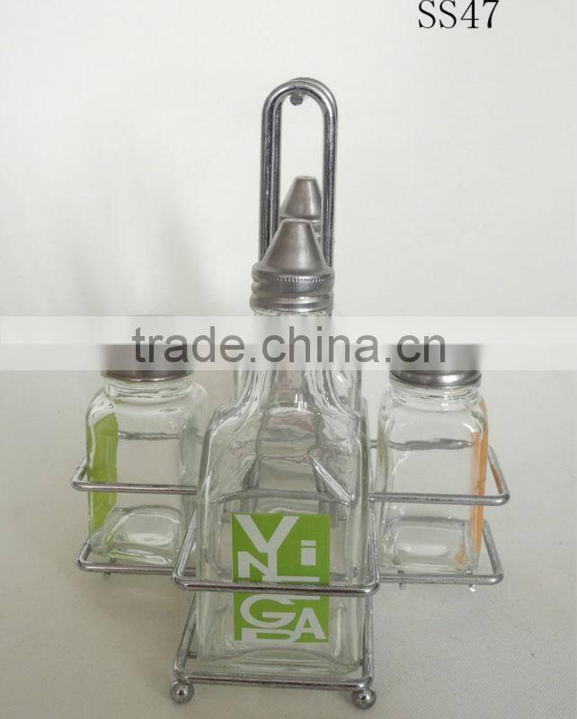 clear square glass spice jar set with metal lid