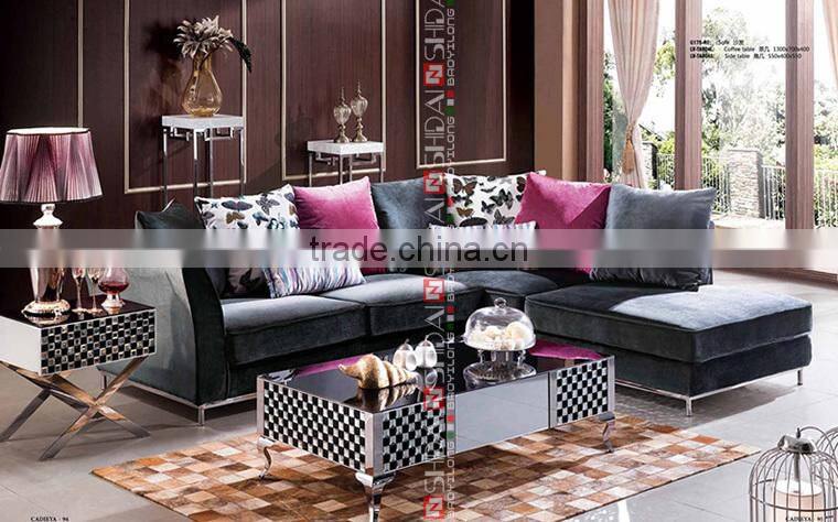 Hot sale glass top mirror coffee table LV-TA804