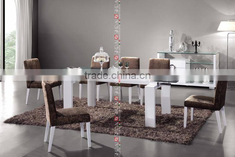 white gloss sideboard / modern glass sideboard / glass top sideboard N6316