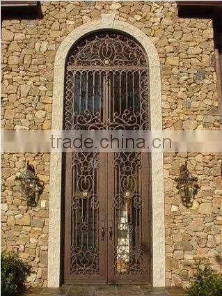 Bisini luxury design grill wrought iron double door (BG90089)