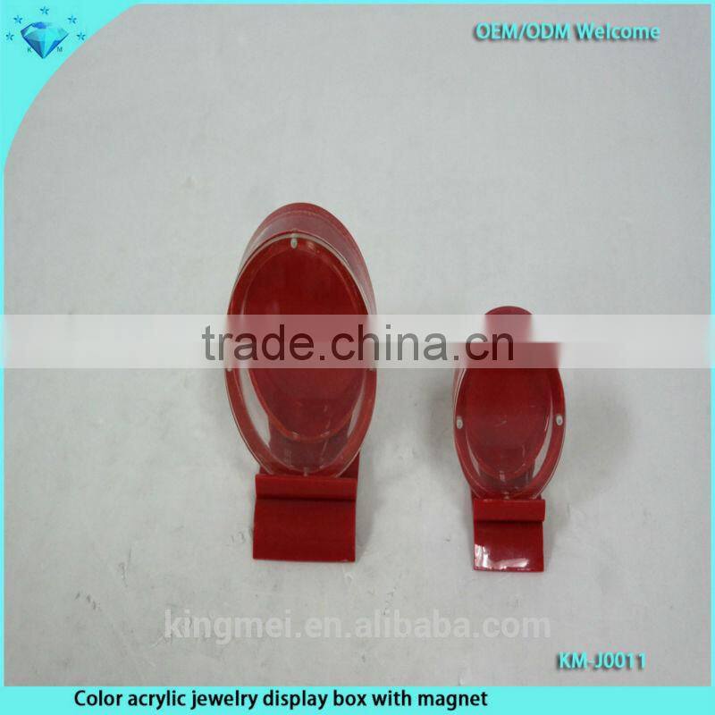 Color acrylic jewelry display box with lid