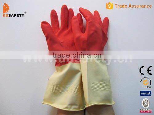DDsafety Cheapest Latex Double Color Gloves Household Gloves