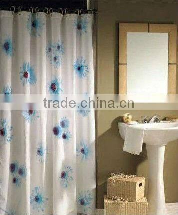 Print PEVA shower curtain and bath accessory