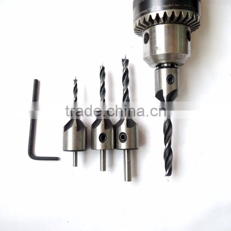 4Pcs HSS Countersink Drill Bits For Woodworking