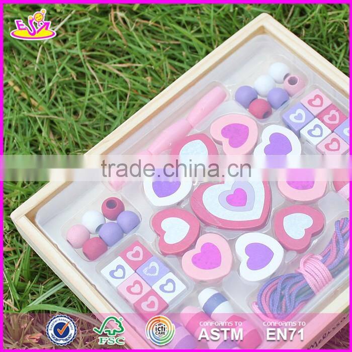 2017 new design children preschool wooden bead threading toy W11E060
