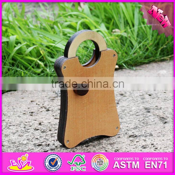 2016 new product kids wooden lock toy, top fashion children wooden lock toy W02A168
