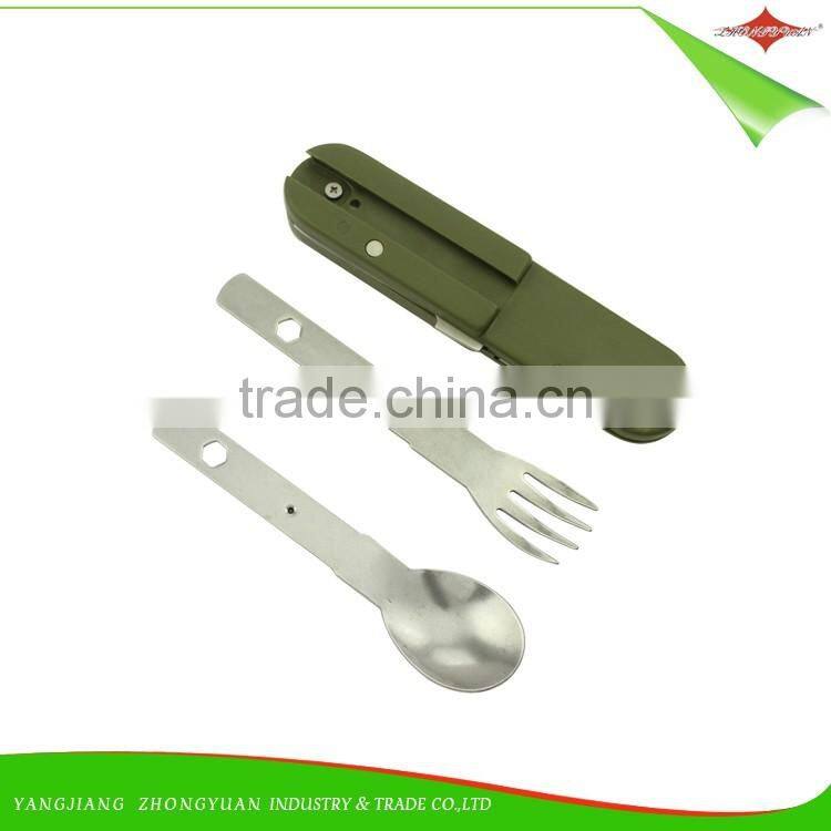 ZY-V3001 Hot Stainless Steel Multi-function Pocket Knife with Fork Spoon Outdoor Camping Knife tool