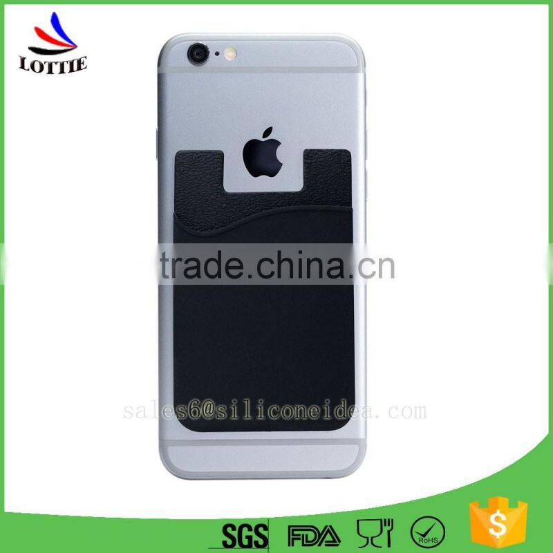 New design Silicone mobile phone card pocket with stand holder from china