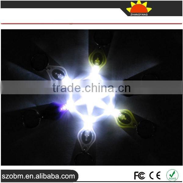 Small Portable Gift Keychain Plastic OEM White Light LED Keychain