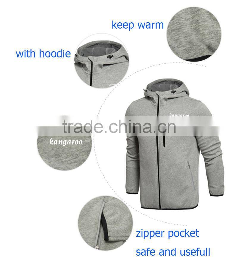 Men's 100%cotton fleece cool zip up sweatshirt