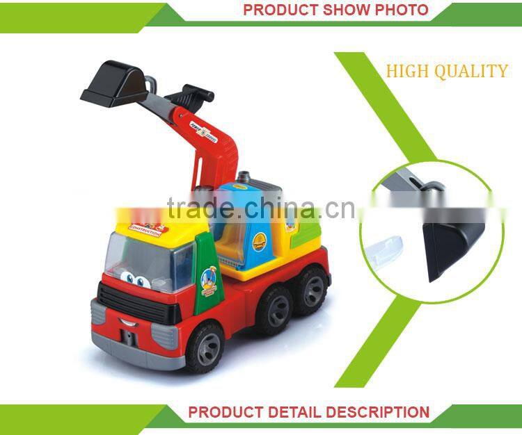 Most popular cartoon plastic friction inertia mini toy excavator