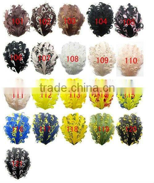 2014 fashion curly colorful feather pads for headbands