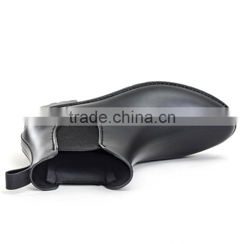 black matte PVC rain shoes wellington boots chelsea waterproof shoes women