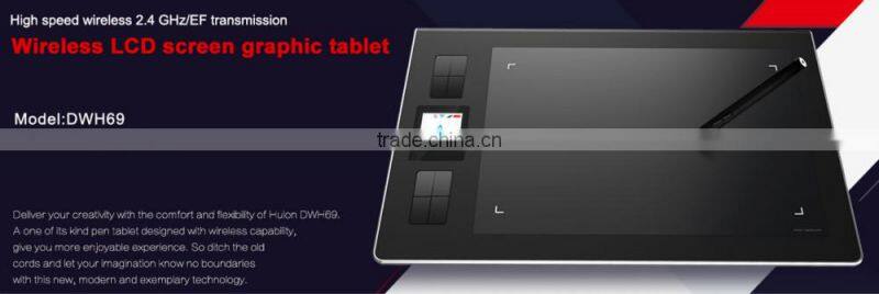 2015 HOT SALE! Huion DWH69 LCD Wireless Graphic Drawing Tablet Pen Display