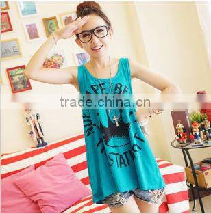 Wholesale printing women plain black tank tops