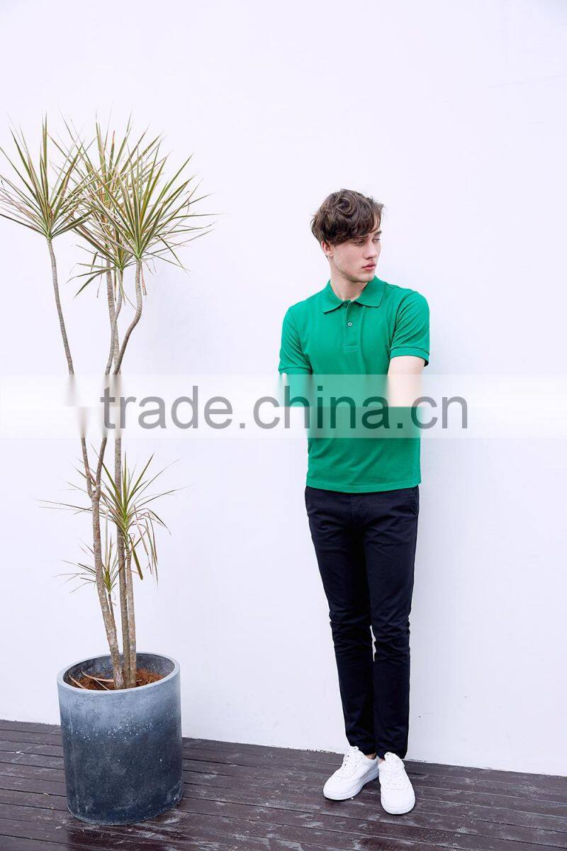 factory wholesale high quality 220g 100% cotton ribbed collar stock men polo shirt