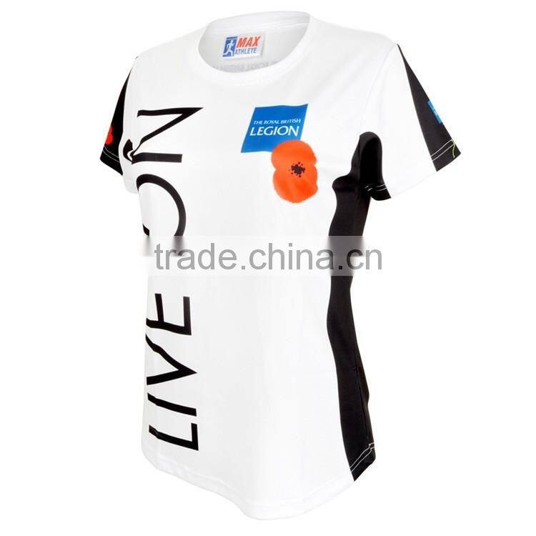 2016 Custom new style Women's loose Running Vest/shirt in round/V neck