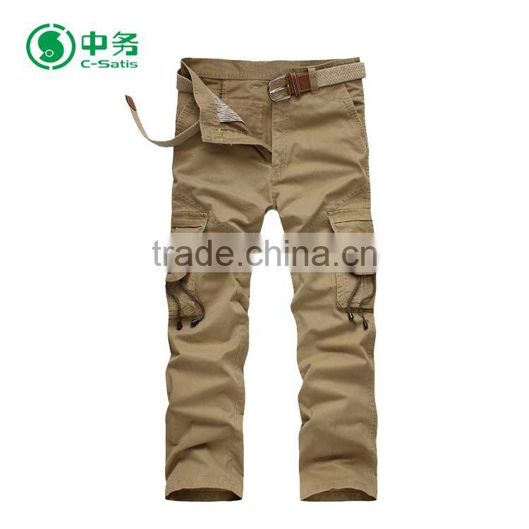 New Design Comfortable Multi Pockets 100% Cotton Mens Cargo Trousers for Wholesale