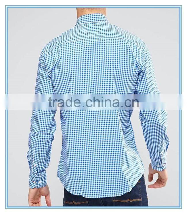 Small dri fit gingham check shirts long sleeve for men