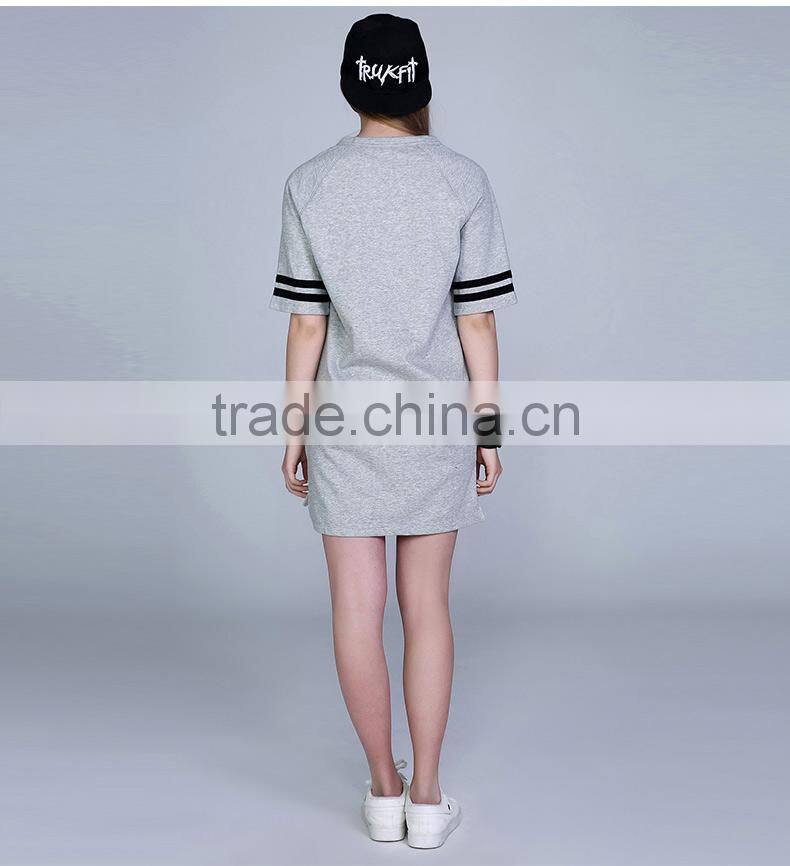 2017 New Design Cotton Printing Hoodie Sweat Dress Women Casual