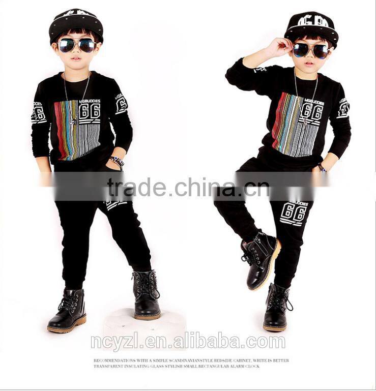 custom new style design cotton M L XXXXL hoodies and pants boys clothes sets