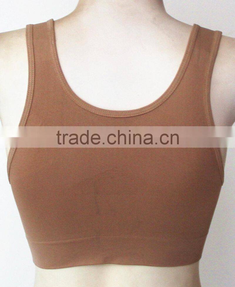 seamless front close zipper double layer with removable sponge sports bra