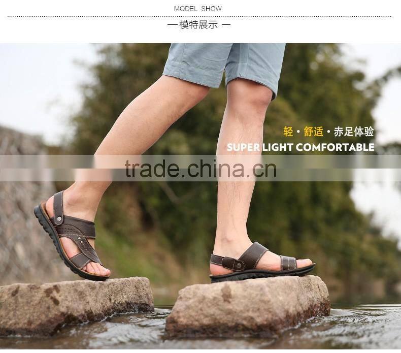 Male Sandals Men Genuine Leather Shoes Open Toe Sandals Slippers fashion Casual Shoes
