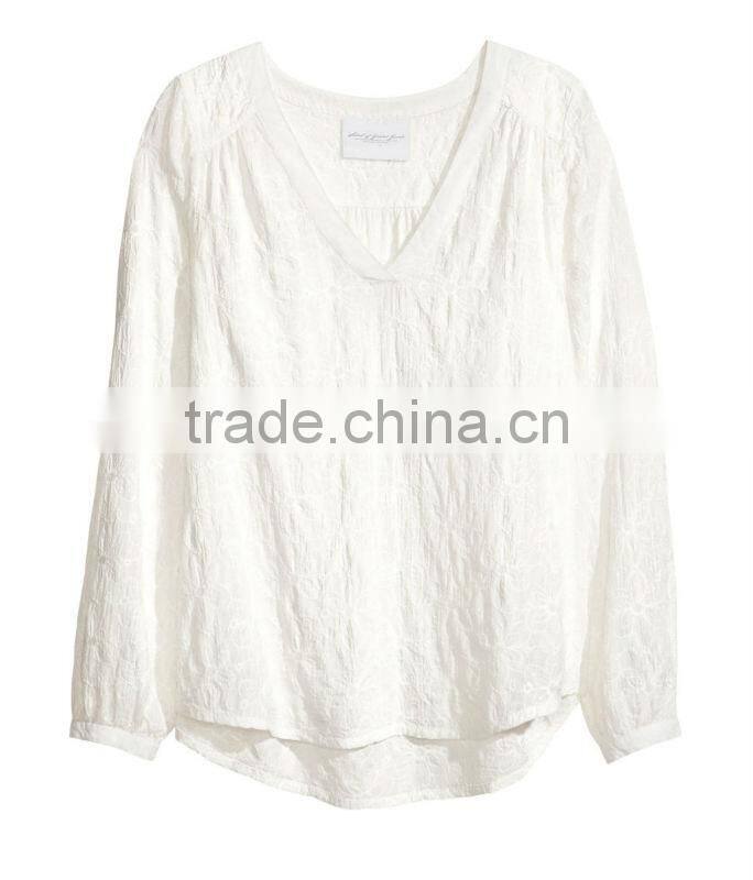 Ladies Long Sleeve V-Neck Blouse