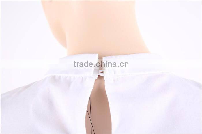 round collar elegant long sleeve white women waist length blouse designs