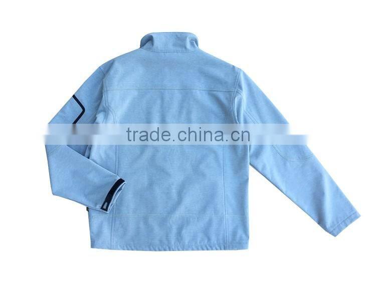 Popular waterproof jacket boys with 3-layer melange color softshell jacket