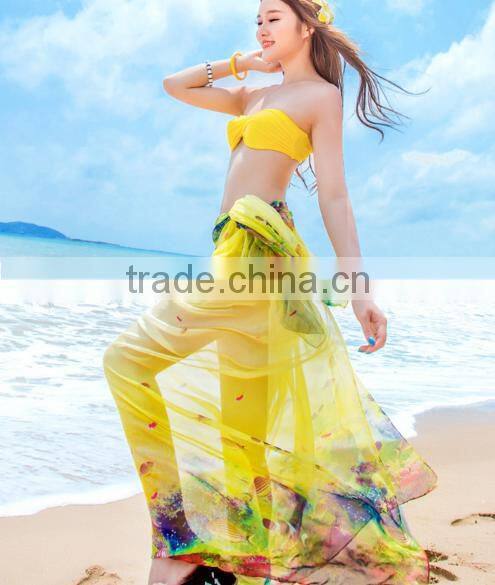 Floral fashion logo design digital printed women long scarf chinese satin silk scarf custom