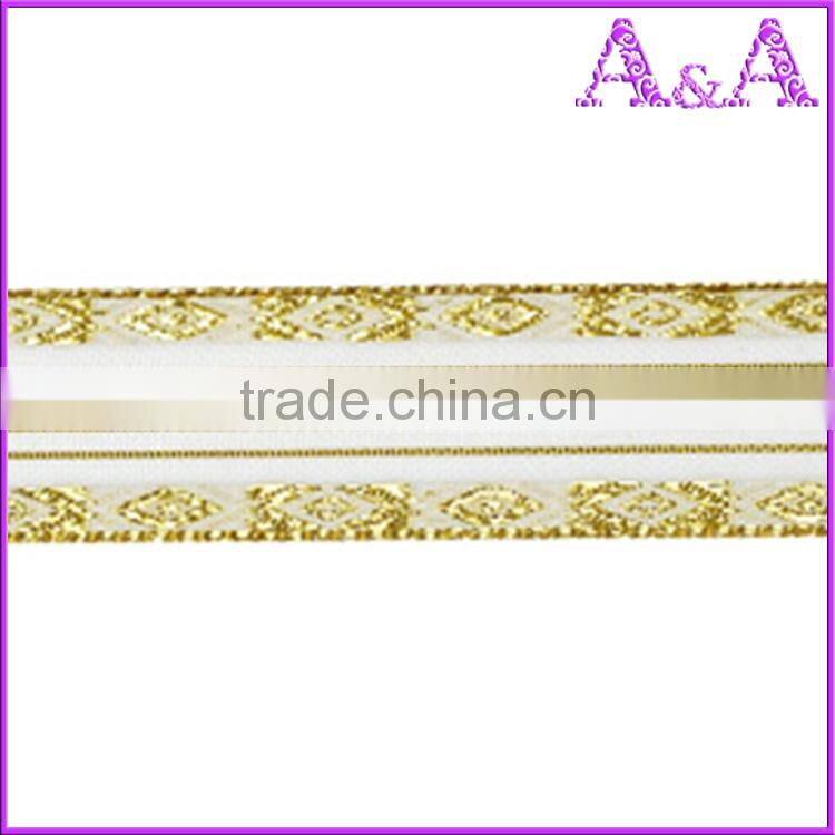 Fancy Christmas Decoration Wired Ribbon,Custom Decorative Grosgrain Ribbons
