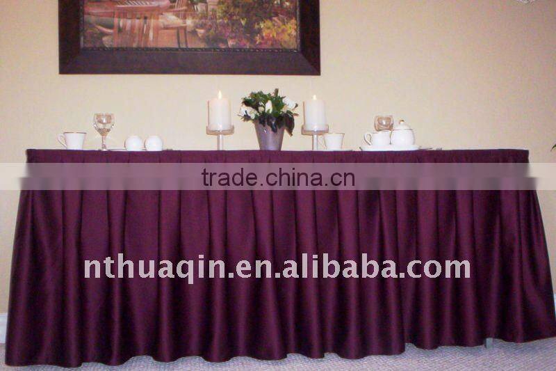 Polyester banquet table skirting rectangular table skirts