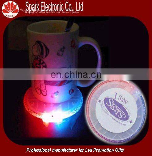 super thin flash blinking LED flashing coaster