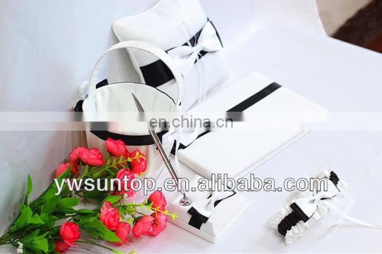 Elegant white Butterfly Knot wholesale guest book set wedding accessories