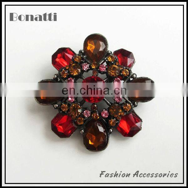 2013 newest turquoise crystal brooch with green rhinestone