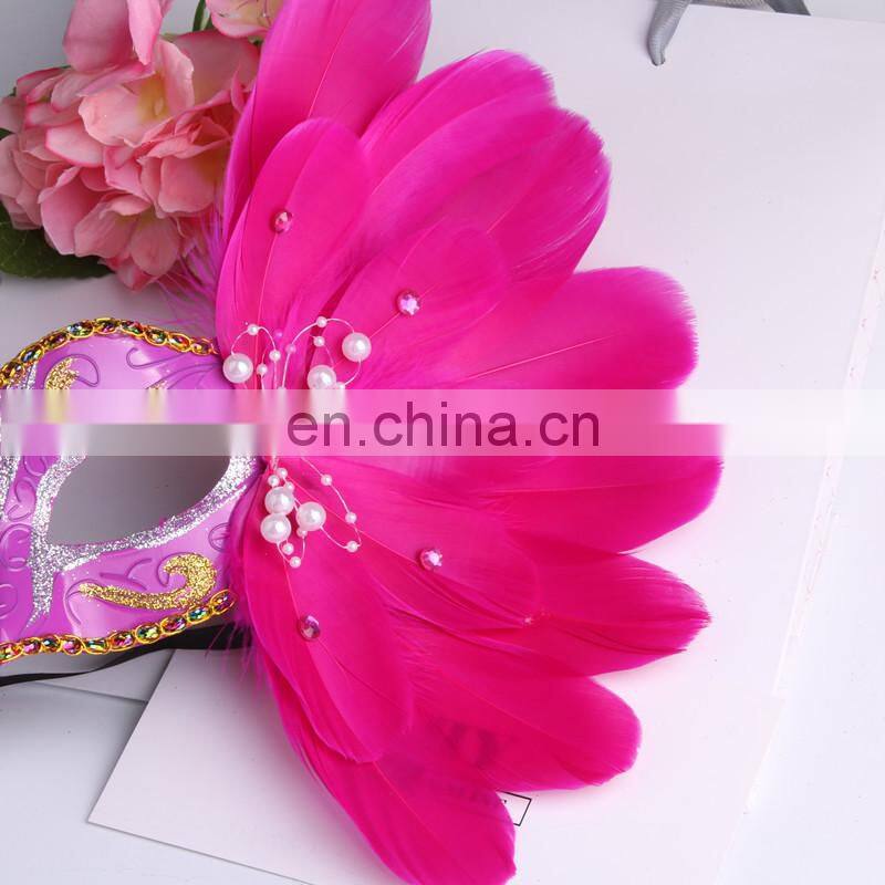 Masquerade Party Fashion Show Customized Cock Feather Mask