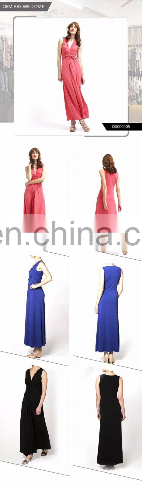 Pink Sleeveless Clothing Plus Size Printed Evening Dresses For Women