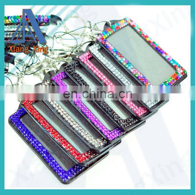 Rhinestone diamond-bordered name badge holder for wholesaling